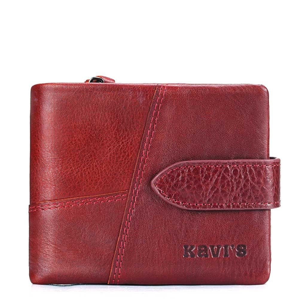 KAVIS Genuine Leather Women Wallet Female Long Clutch Lady Walet Portomonee Rfid Luxury Brand Money Bag Magic Zipper Coin Purse