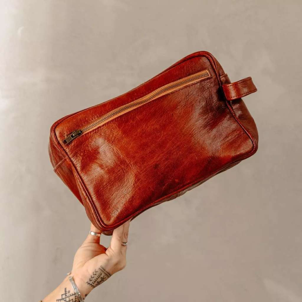 Handcrafted Leather Dopp Kits Men’s Toiletry Bag Travel Organizer