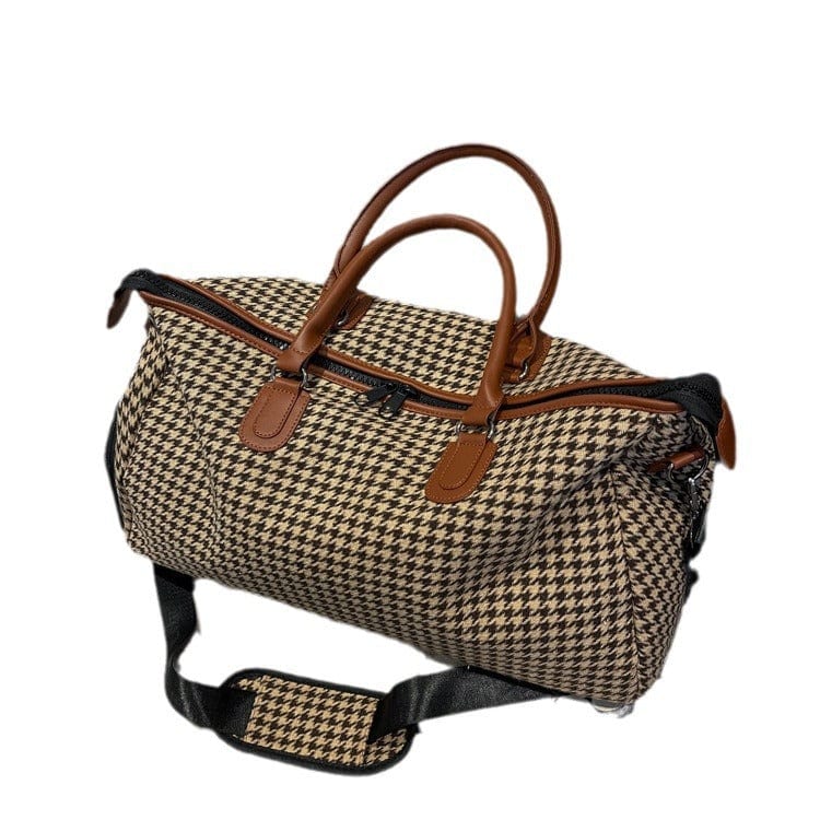 Travel Large Capacity Plaid Colorblock Handbag For Women