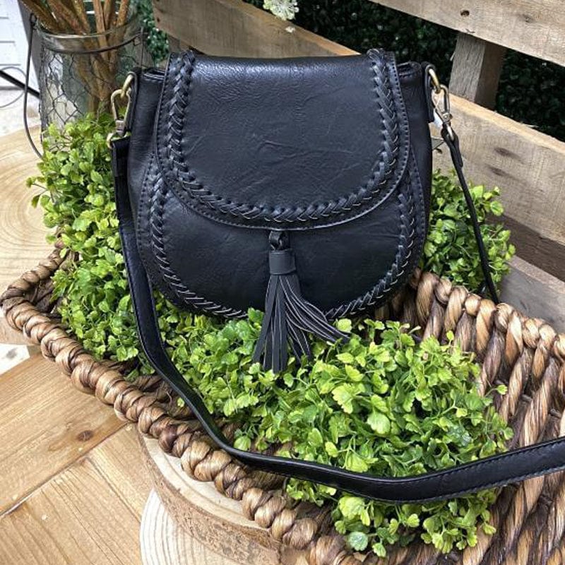 European And American Bags Handmade Weave Vintage Saddle Tassel Bag