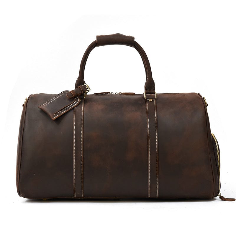 Men&#39;s Retro Leather Travel First Layer Cowhide Luggage Bag