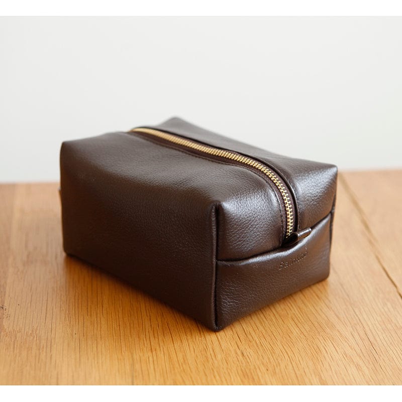Portable Toiletry Bag Modern Edge Genuine Leather