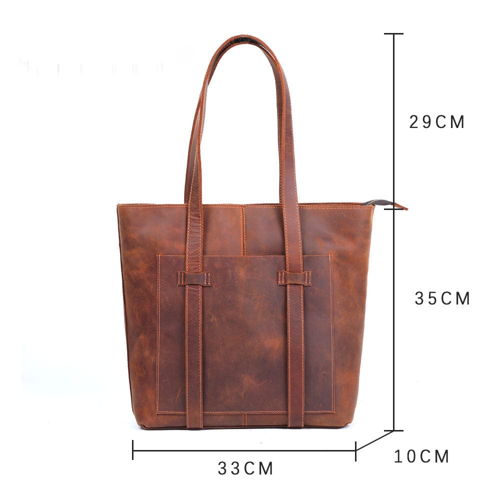 High-capacity Women&#39;s Shoulder Bag With The First Layer Cowhide Casual Bag