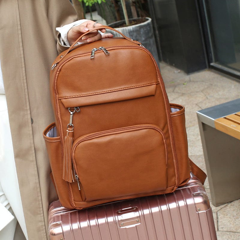 Simple Women&#39;s Backpack Leisure Travel Tassel Solid