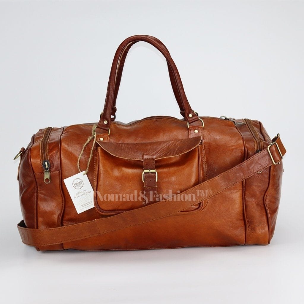 Leather Duffle Bag Travel Carry-on Luggage overnight Gym weekender bag