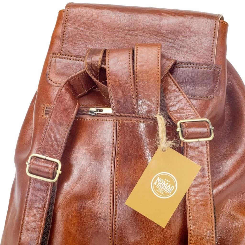 Handmade Backpack Rustic Boho style leather with kilim