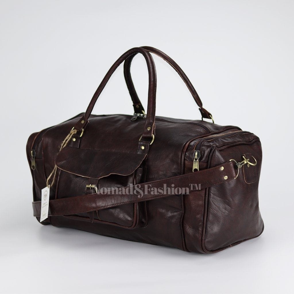 Leather Duffle Bag Travel Carry-on Luggage overnight Gym weekender bag