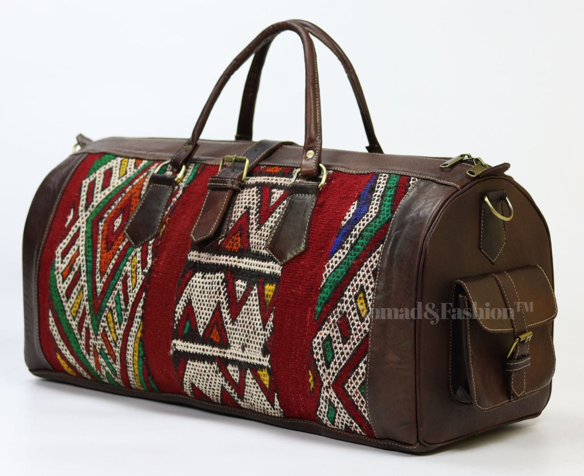 Leather Kilim Travel Bag-Atlas Nomad