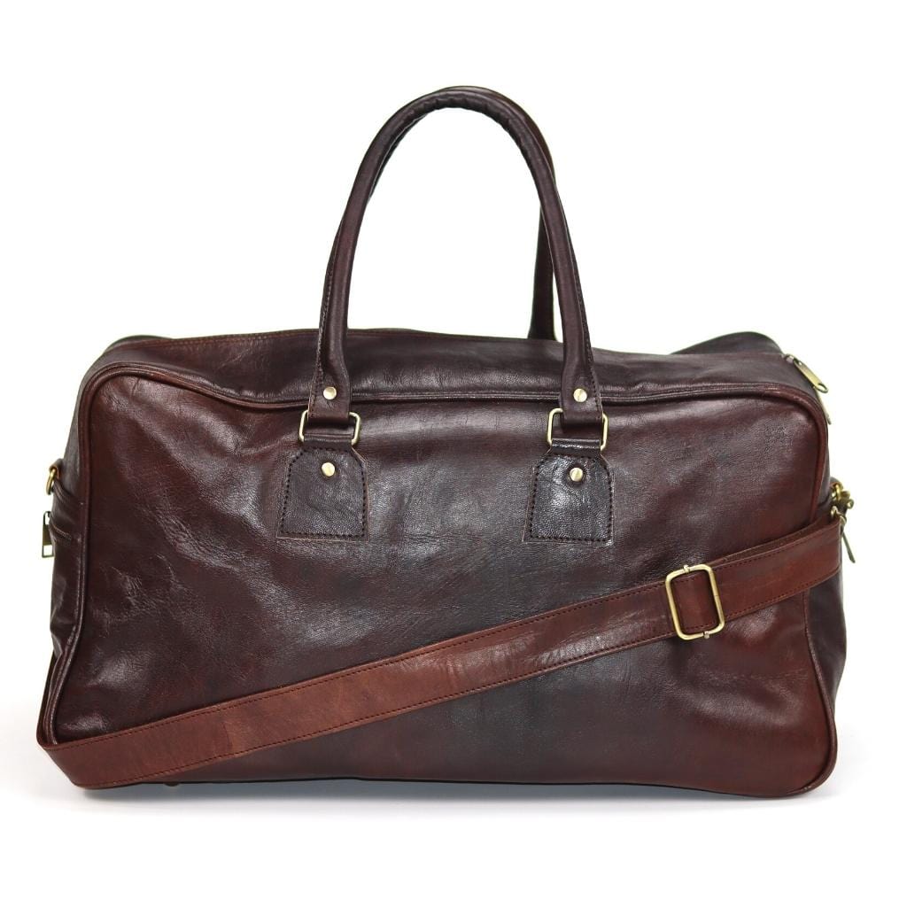 Genuine Handmade leather duffel gym Bag overnight weekender luggage and travel