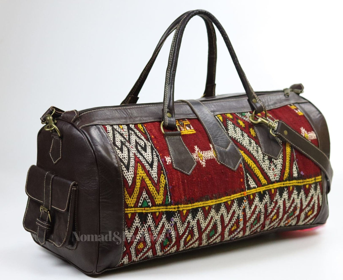 Leather Kilim Travel Bag-Atlas Nomad