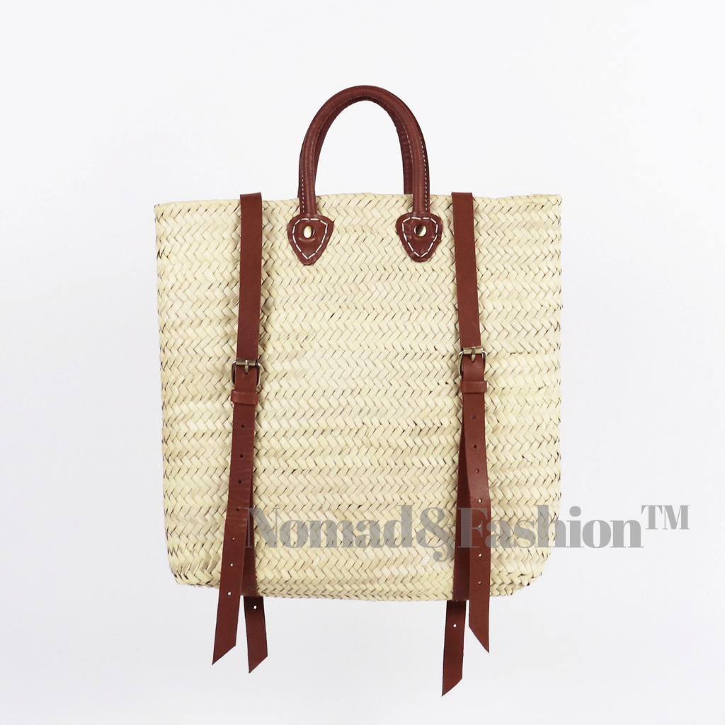 Handwoven Straw Backpack