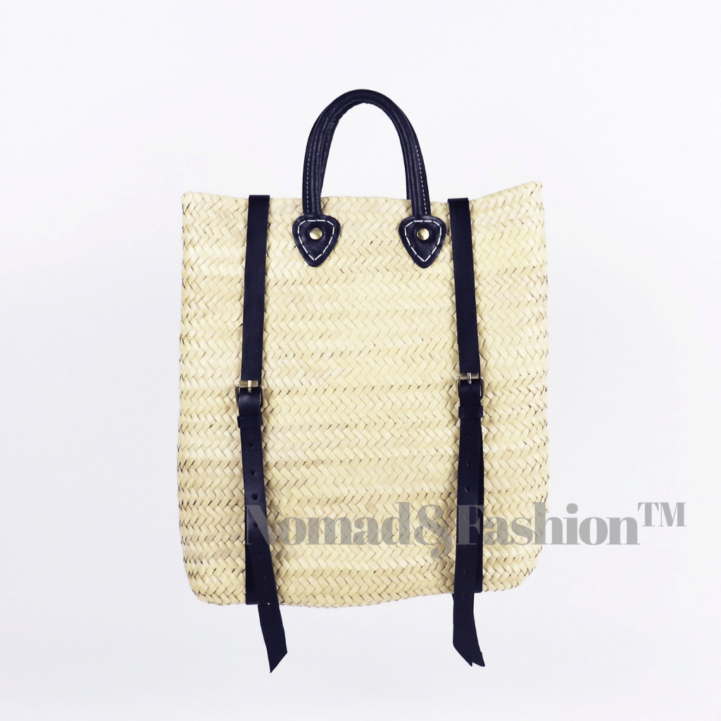 Handwoven Straw Backpack